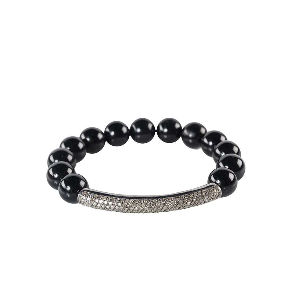 Diamond pave and onyx beaded bracelet | Peggy Lee Baker Designs