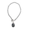 Diamond, Labradorite and blue sapphire necklace