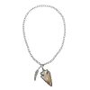 Mother of pearl and diamond arrow necklace