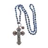 Vintage micro-mosaic cross and ruby necklace - Image 2